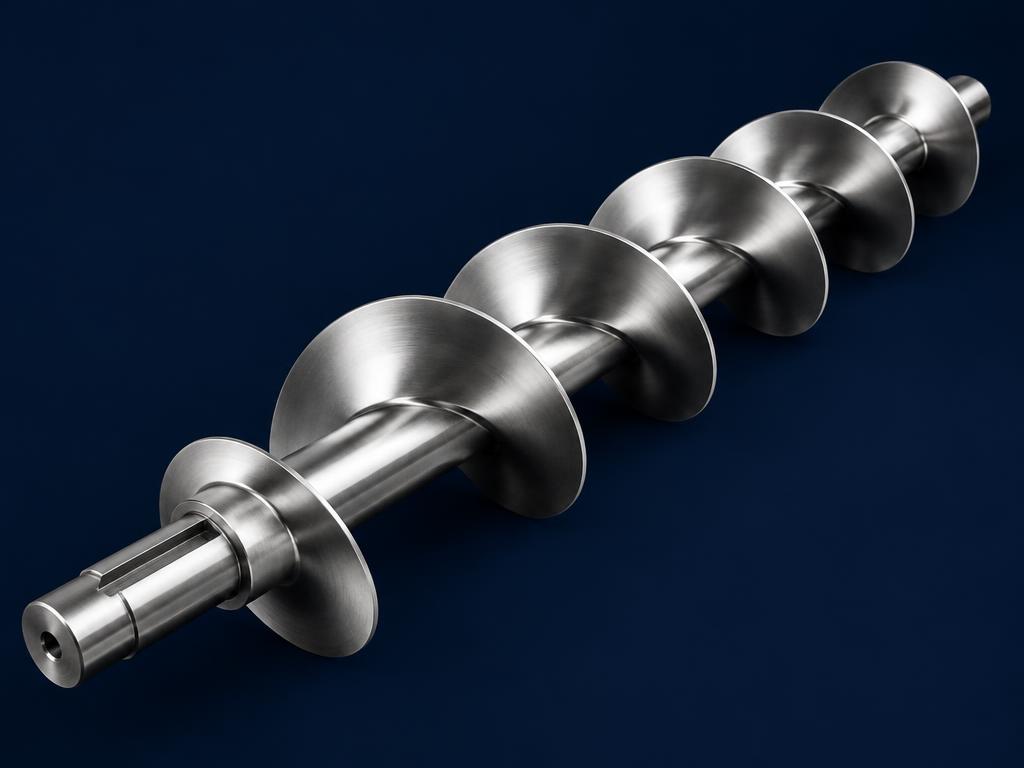 Finished stainless steel screw conveyor